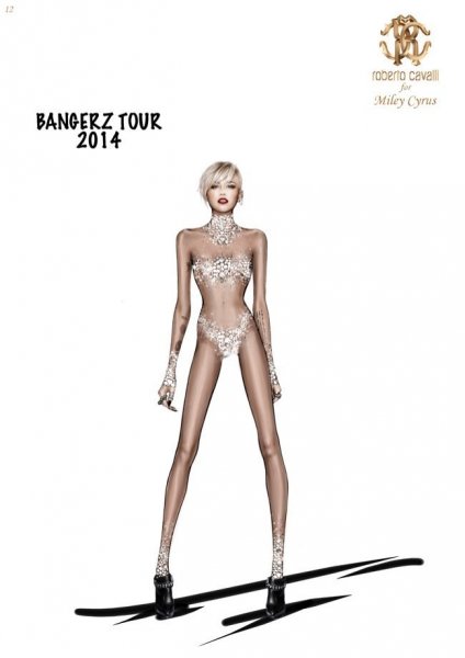 Testszínű kezeslábas, strech selyem-tüll anyagból,  Swarovski kristály rátéttel. A ruha távolról nézve meztelenség hatását kelti.