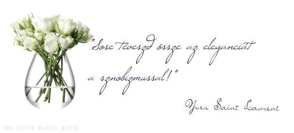 "Sose téveszd össze az eleganciát a sznobizmussal!" - Yves Saint Laurent