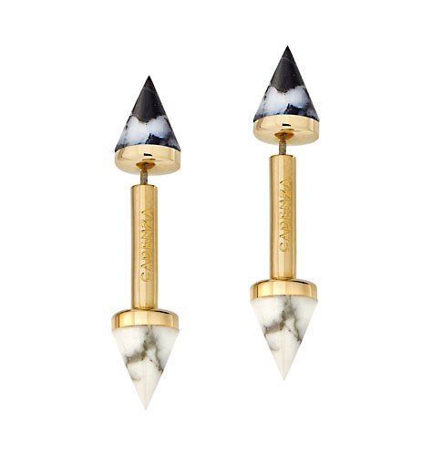 cadenzza-symmetric-double-s-ohrringe-magnesite-gold-plated